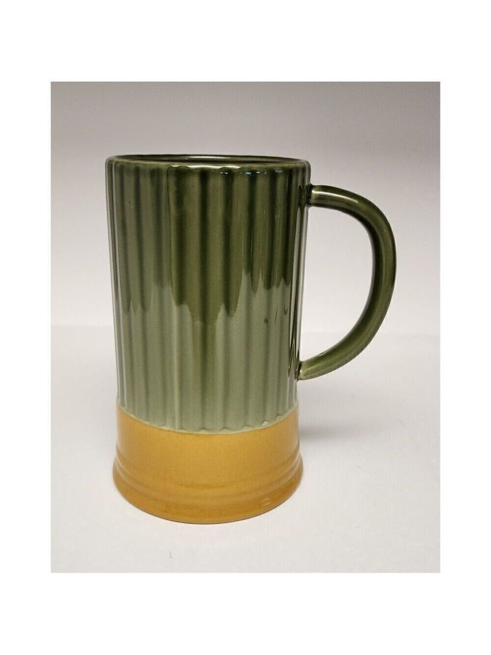 Ceramic Beer Mug Multicolor Green/Yellow